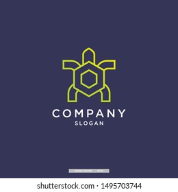 geometric turtle vector logo design template. eps10