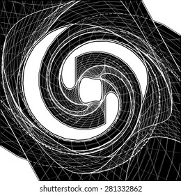 Geometric Twisted Organic Wireframe Shape Vector 68