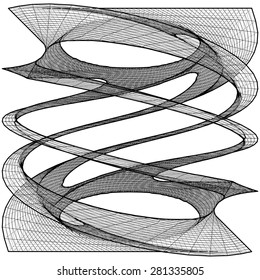 Geometric Twisted Organic Wireframe Shape Vector 67