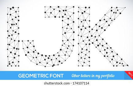 Geometric type font, geometric modern typography sat. I, J and K letters. More letters in my portfolio.