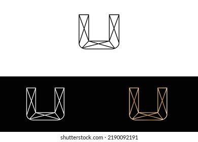 geometric u letter logo design 
