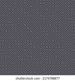 Geometric Unique Seamless Pattern Vector Aesthetic Ornament Abstract Background. Sophisticated Lattice Design Linear Texture Repetitive Pale Grey Wallpaper. Endless Structure Line Art Abstraction