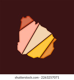 Geometric uruguay map colorful creative design