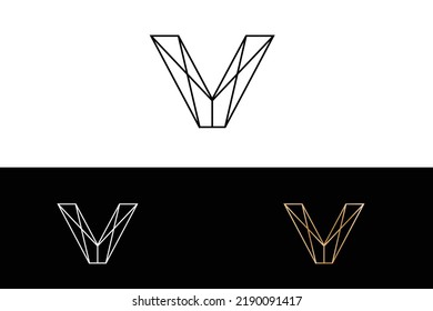 Geometric V Letter Logo Design 