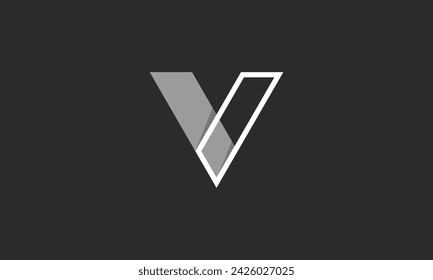 Geometric V letter logo vector design

