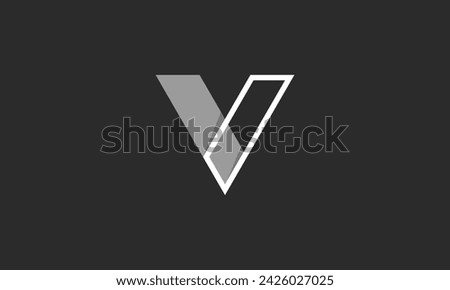 Geometric V letter logo vector design
