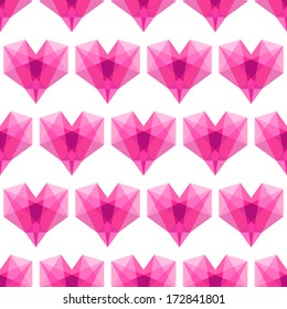 Geometric valentine day elements. Love pink heart.