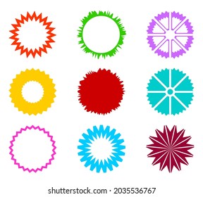 Geometric various circles sticker badge shapes vector element set