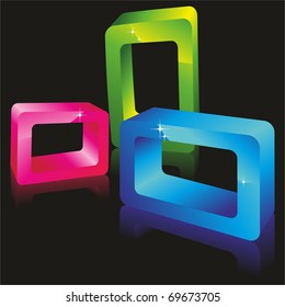 Geometric vector 3D. Rectangle.