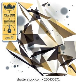 Geometric vector abstract 3D complicated op art backdrop, eps10 conceptual tech illustration, best for web and graphic design. 