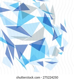 Geometric vector abstract 3D complicated op art backdrop, eps10 conceptual tech illustration, best for web and graphic design. Transparent covering with overlay geometric shaped figures