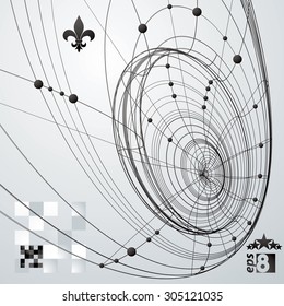 Geometric vector abstract 3D complicated lattice backdrop, single color eps8 conceptual tech illustration.