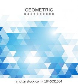 
Geometric vector abstract background in blue color triangles, brochure template