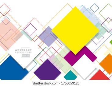 Fondo abstracto del vector geométrico con cuadrados coloridos. Plantilla de diseño de banner para Folleto, Volante o Despliegue con fines comerciales. 