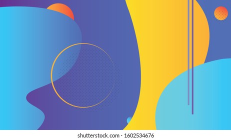 Geometric vector abstract background design. Blue, yellow, orange and purple color scheme.