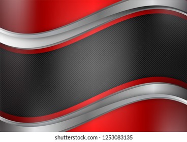Geometric vector abstract background red and black color with copy space.