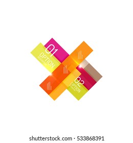 Geometric vector abstract composition with text and options for workflow layout, diagram, number options or web design