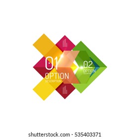 Geometric vector abstract composition with text and options for workflow layout, diagram, number options or web design