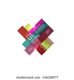 Geometric vector abstract composition with text and options for workflow layout, diagram, number options or web design