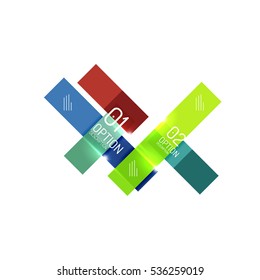 Geometric vector abstract composition with text and options for workflow layout, diagram, number options or web design