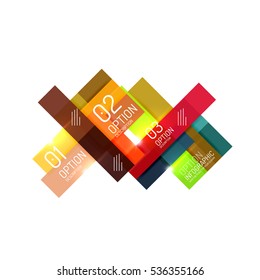 Geometric vector abstract composition with text and options for workflow layout, diagram, number options or web design