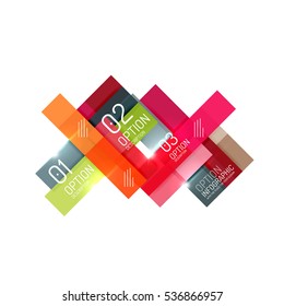 Geometric vector abstract composition with text and options for workflow layout, diagram, number options or web design