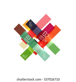 Geometric vector abstract composition with text and options for workflow layout, diagram, number options or web design
