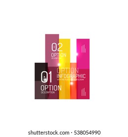 Geometric vector abstract composition with text and options for workflow layout, diagram, number options or web design