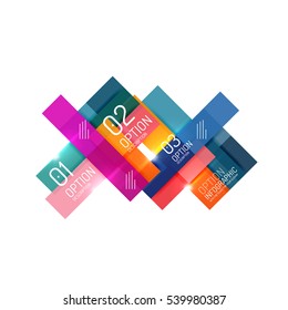 Geometric vector abstract composition with text and options for workflow layout, diagram, number options or web design