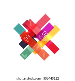 Geometric vector abstract composition with text and options for workflow layout, diagram, number options or web design