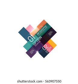 Geometric vector abstract composition with text and options for workflow layout, diagram, number options or web design