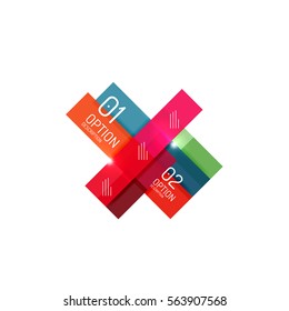 Geometric vector abstract composition with text and options for workflow layout, diagram, number options or web design