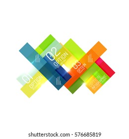 Geometric vector abstract composition with text and options for workflow layout, diagram, number options or web design