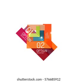 Geometric vector abstract composition with text and options for workflow layout, diagram, number options or web design