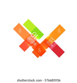 Geometric vector abstract composition with text and options for workflow layout, diagram, number options or web design