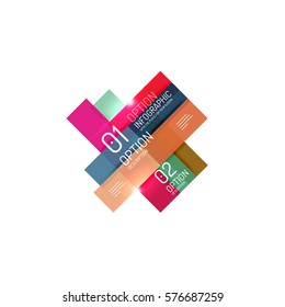Geometric vector abstract composition with text and options for workflow layout, diagram, number options or web design
