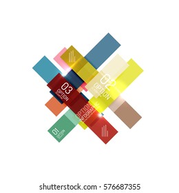 Geometric vector abstract composition with text and options for workflow layout, diagram, number options or web design
