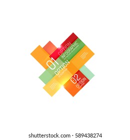Geometric vector abstract composition with text and options for workflow layout, diagram, number options or web design