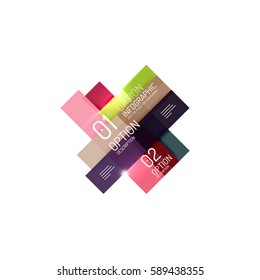 Geometric vector abstract composition with text and options for workflow layout, diagram, number options or web design
