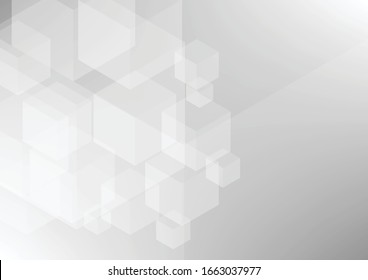 Geometric vector Abstract Squares white and grey Background.