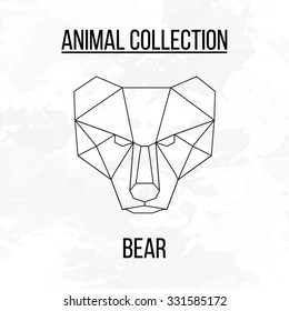 Geometric vector animal bear head background