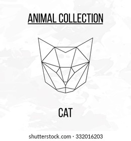 Geometric vector animal cat head background