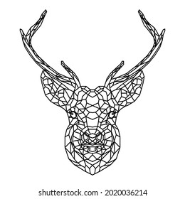 Geometric vector animal deer head on white background. Vector