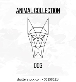 Geometric vector animal dog head background