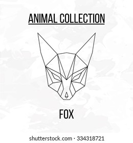 Geometric Vector Animal Fox Head Background