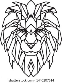 Geometric vector animal lion head polygon
