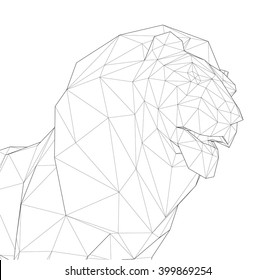 Geometric vector animal lion head background