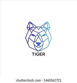 Geometric vector animal tiger head