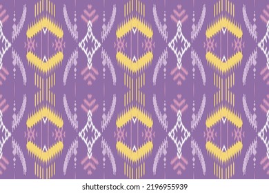 Geometric vector art ikat vector boho pattern with geometric in bright colors. Design for carpet, wallpaper, clothing, wrapping, batik, fabric, Vector illustration embroidery style in Ethnic themes.