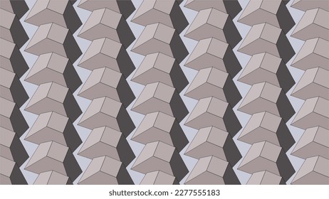 Geometric vector background. 3D effect of irregular geometric objects folded into a surface. Shades of gray. Geometric, 3D, wedge shape.